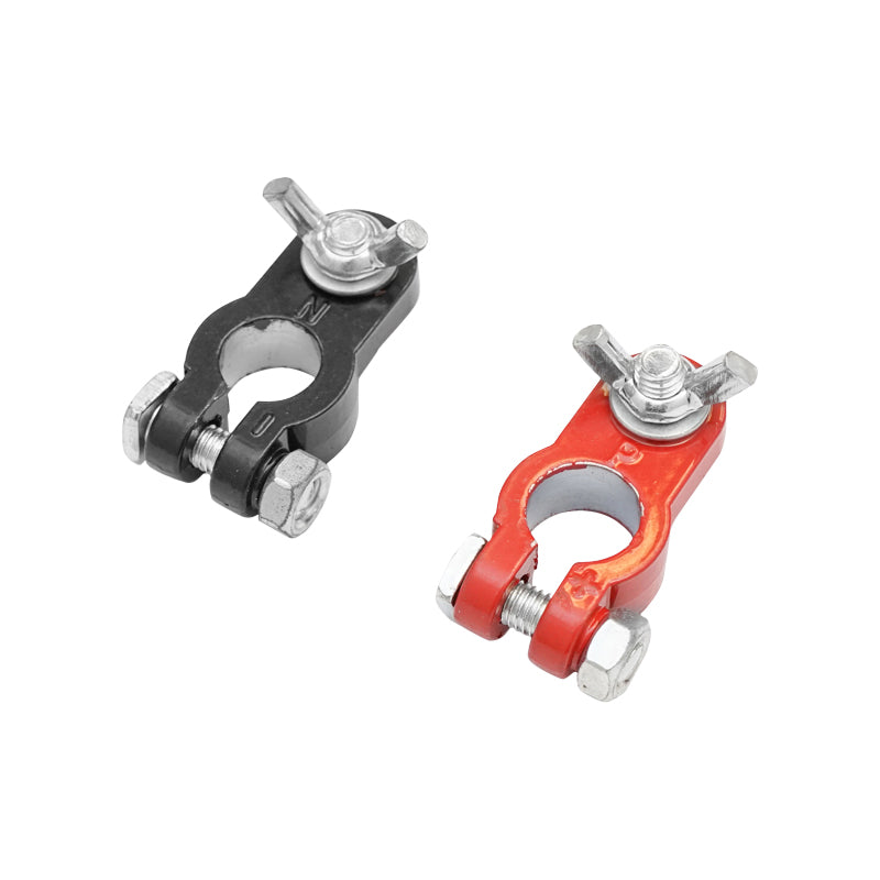 Set of Zn battery terminals with HD red and black screws Heavy Duty Breckner Germany
