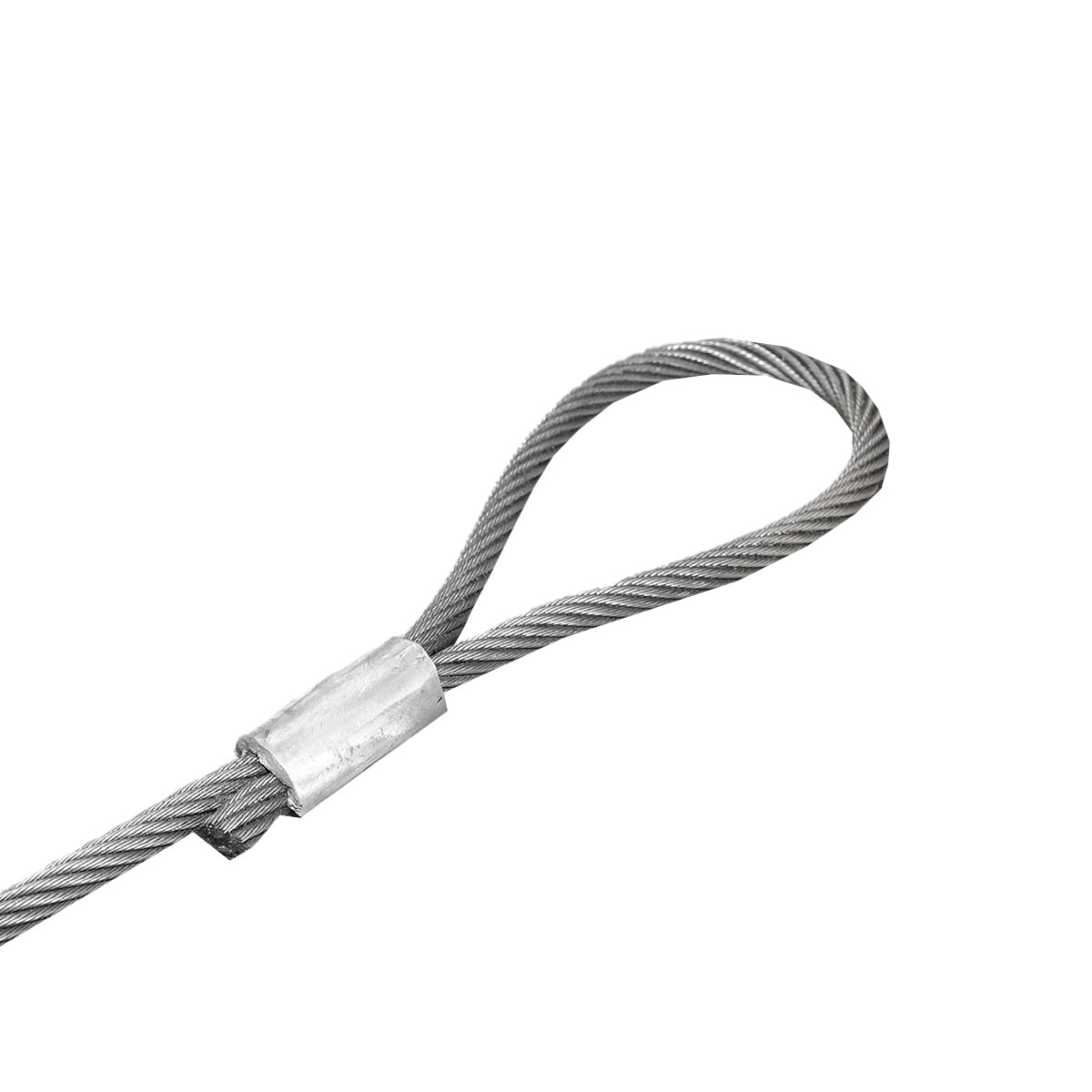 Steel cable/winch rope with a thickness of 16mm and a length of 1m with rings for towing or lifting