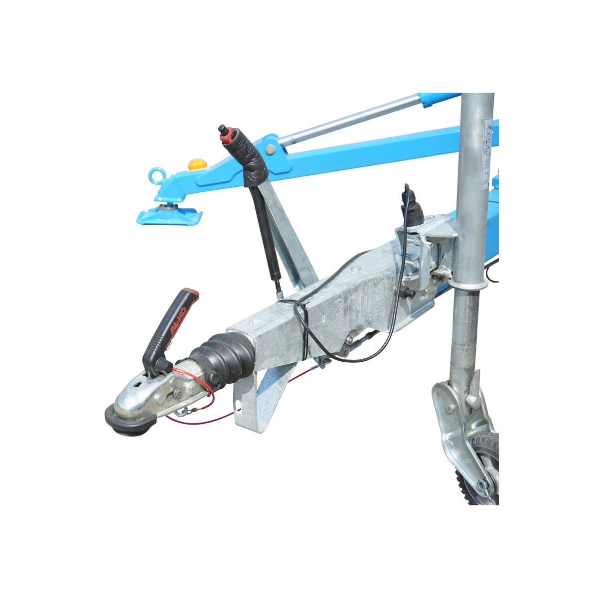 Trailer-mounted platform/scaffold for working at height 16m, 200Kg with remote control gasoline engine