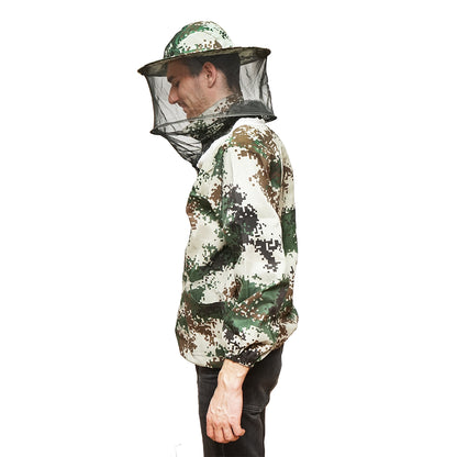 Camouflage beekeeping jacket size XL with protective mask