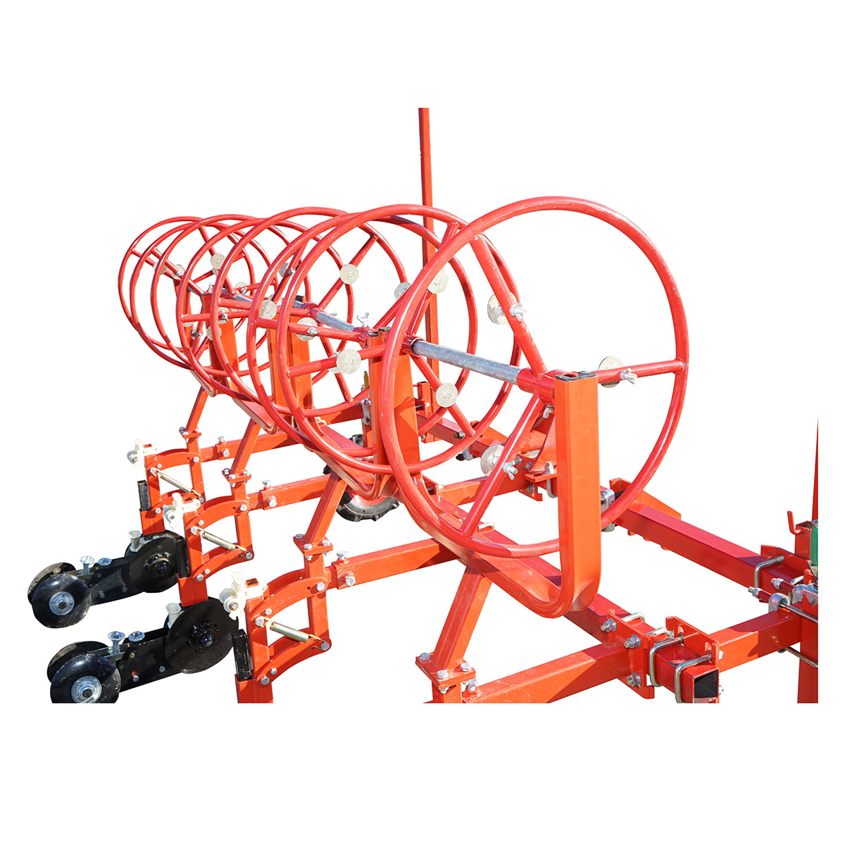 Equipment for tractor to extend drip tape 4 rows