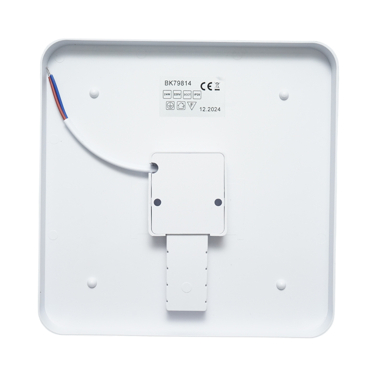 LED ceiling light 24W, 220V, adjustable light 3CCT 3000K/4000K/6500K, square body 180x180x40mm IP20