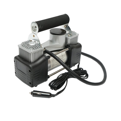 12V tire inflation air compressor, 150PSI, 85l/min, 2 cylinders, 3m cable for car lighter socket