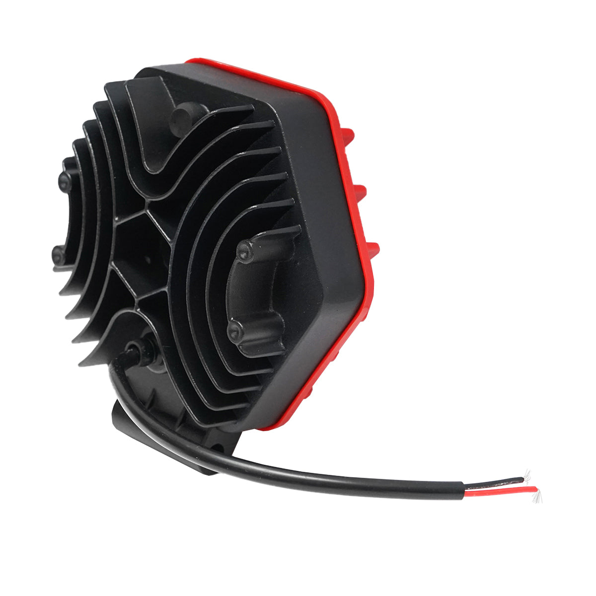 Projector lamp with red plastic grid type spot, 16 LEDs, DC 10-80V 48W beam angle 30 degrees Breckner Germany
