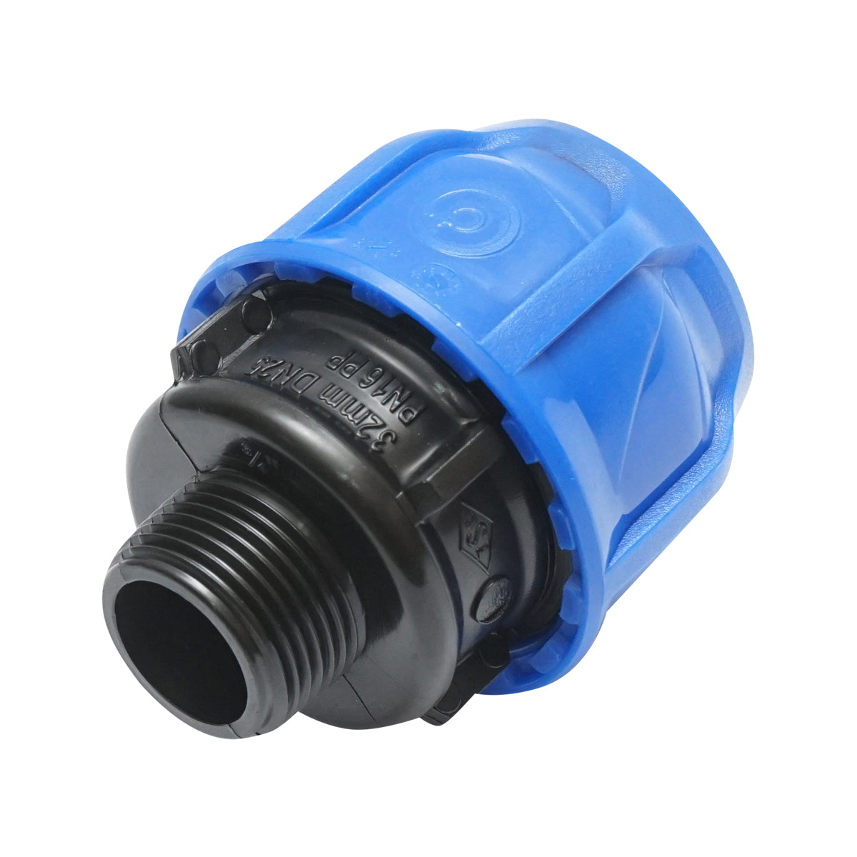 Compression fitting with external thread 32mmx3/4 inch, PN16 for irrigation systems