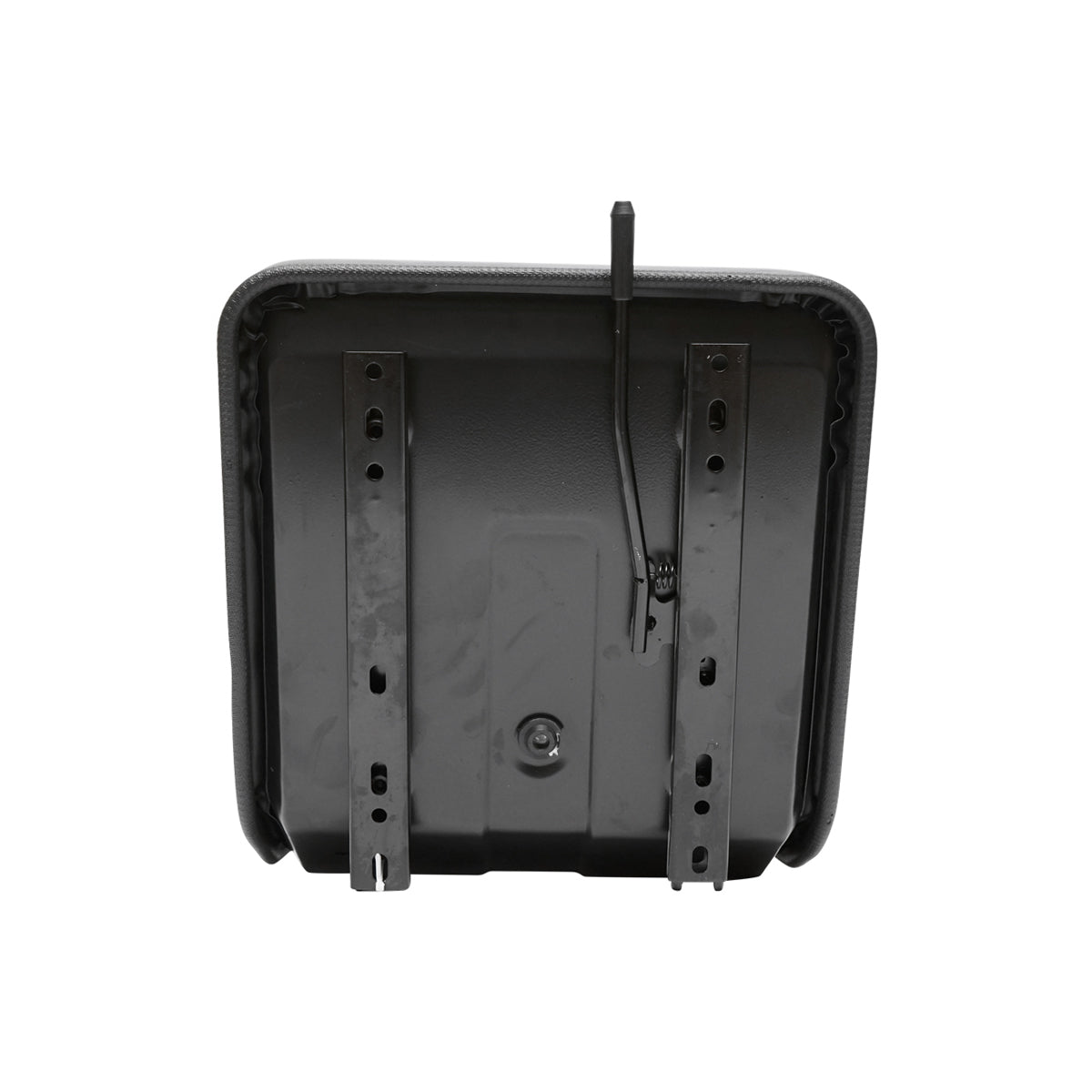Universal chair for forklift and tractor with front-back adjustment rail
