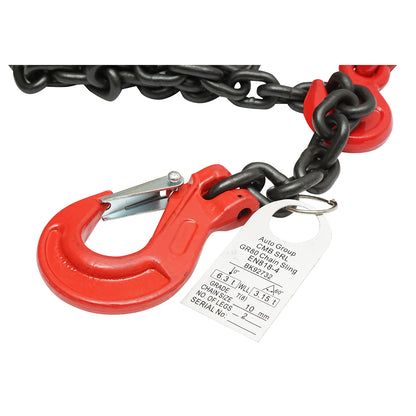 Anchor chain for heavy equipment with ratchet tensioning device, supported weight 6.3T, chain length 4m, link thickness 10mm