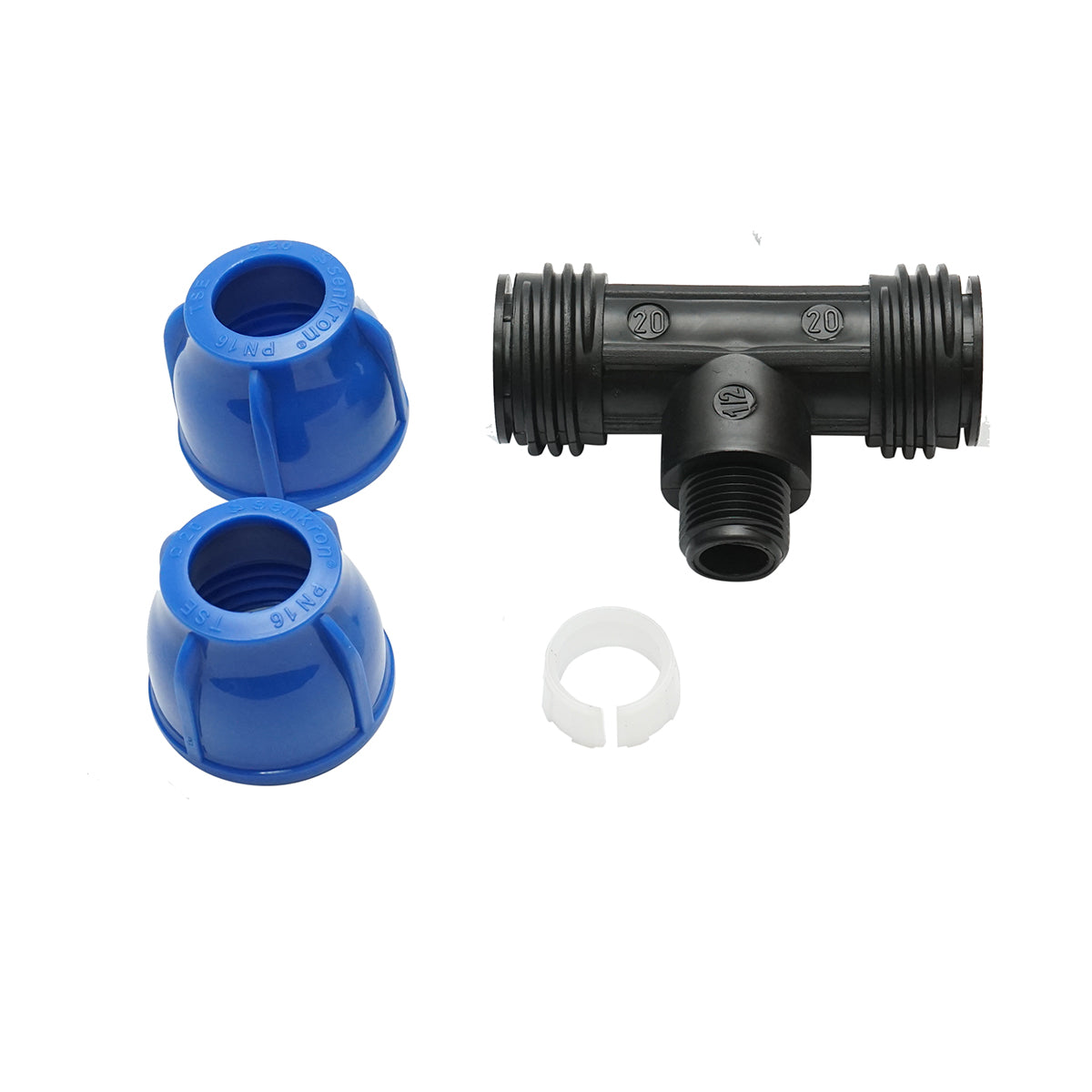 Your external threaded compression fitting father 90 degree D20x20mmx1/2, PN16 bar for irrigation systems