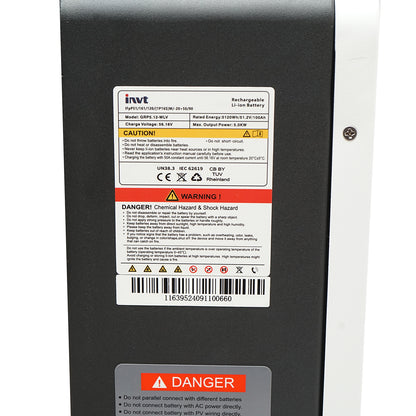 LiFePO4 lithium storage battery 51.2V / 5.12 KWh, 100Ah for solar systems, 520x470x141.5mm INVT