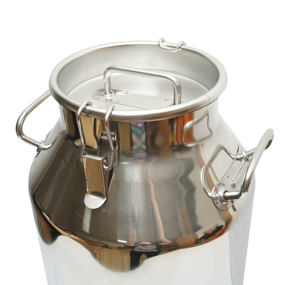 Stainless steel milk can with lid 50L with tap milking machine for cows Breckner Germany