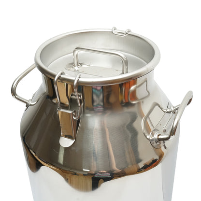 Stainless steel milk can with lid 50L with tap milking machine for cows Breckner Germany