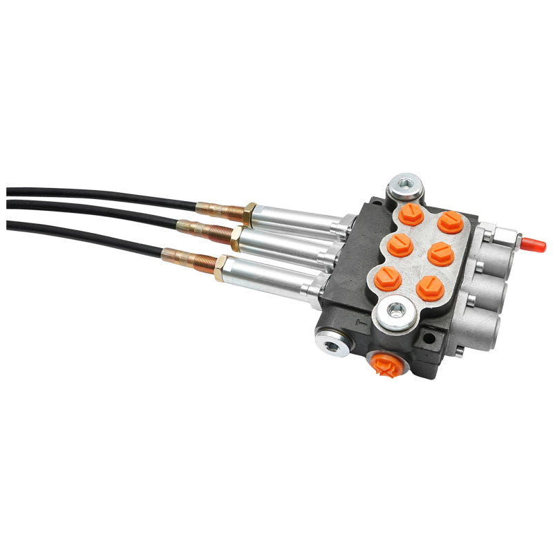 Hydraulic distributor with 3 levers, cable length 2m pressure 250 bar flow 40L/min Breckner Germany