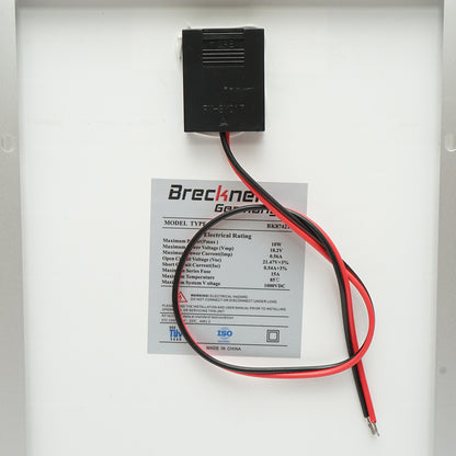 10W polycrystalline photovoltaic solar panel with connecting cable and maximum voltage 18V 350x240x17mm Breckner Germany
