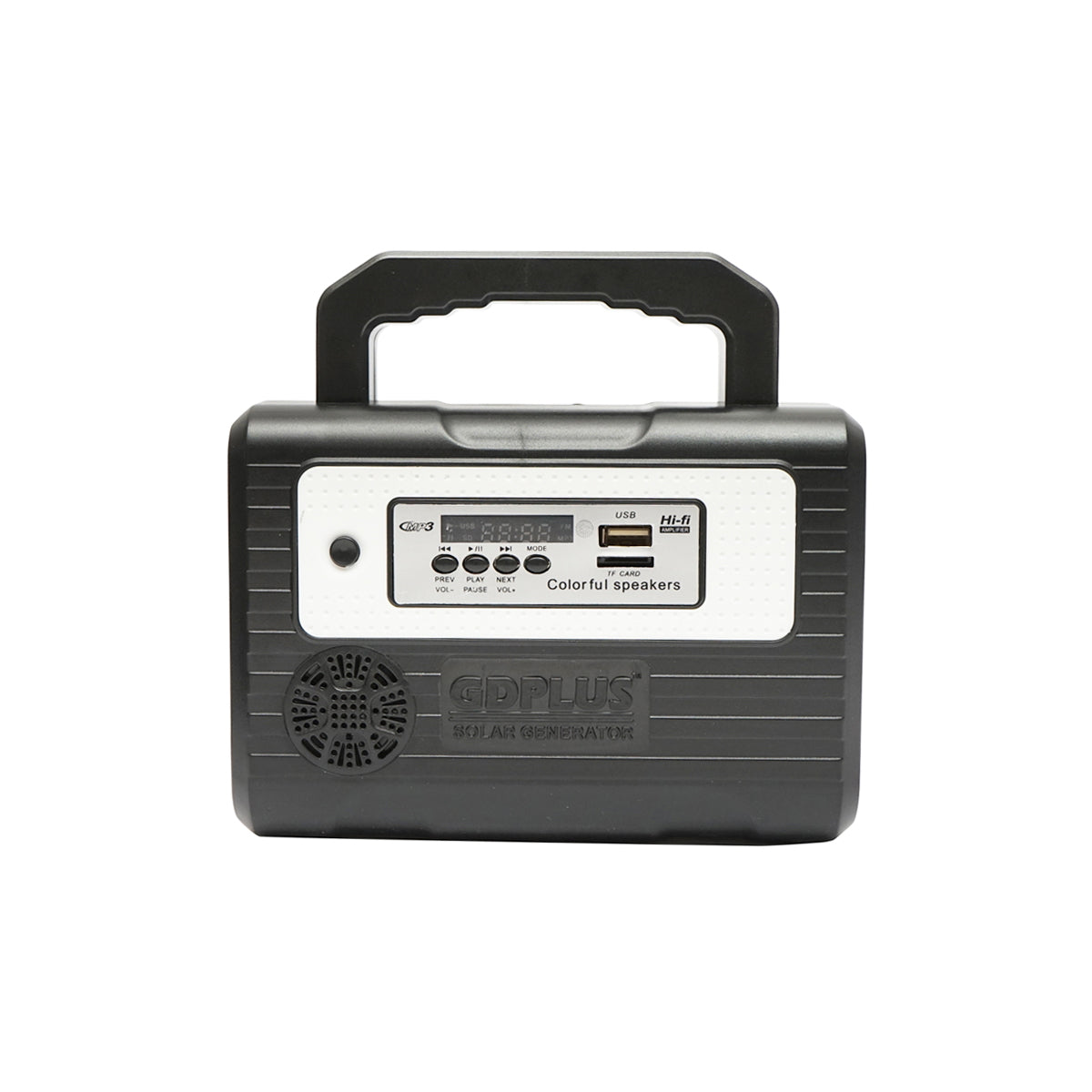 Portable LED lighting kit with 3 bulbs/projector, solar panel FM radio, MP3 and 4500 mAh battery for fishing camping GD-8028COB