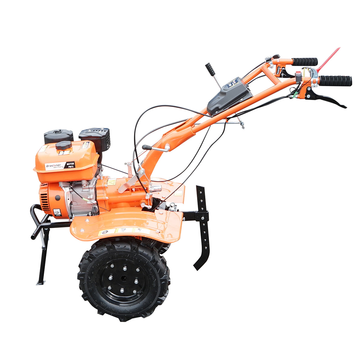 7.5 HP tiller with a mower, 4-stroke gasoline engine, 2+1 speeds, gear transmission, working width 100cm, wheels 4.00-8 Breckner Germany