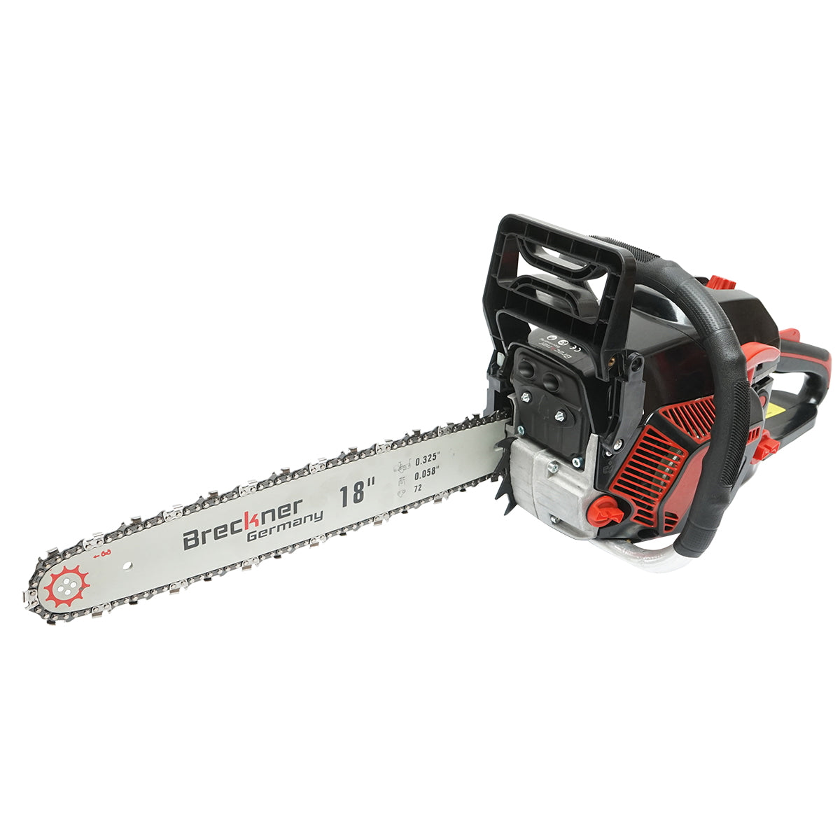 Chainsaw, 2-stroke, 58cc, 3.3HP, 8500rpm with 18 inch (45cm) blade Breckner Germany