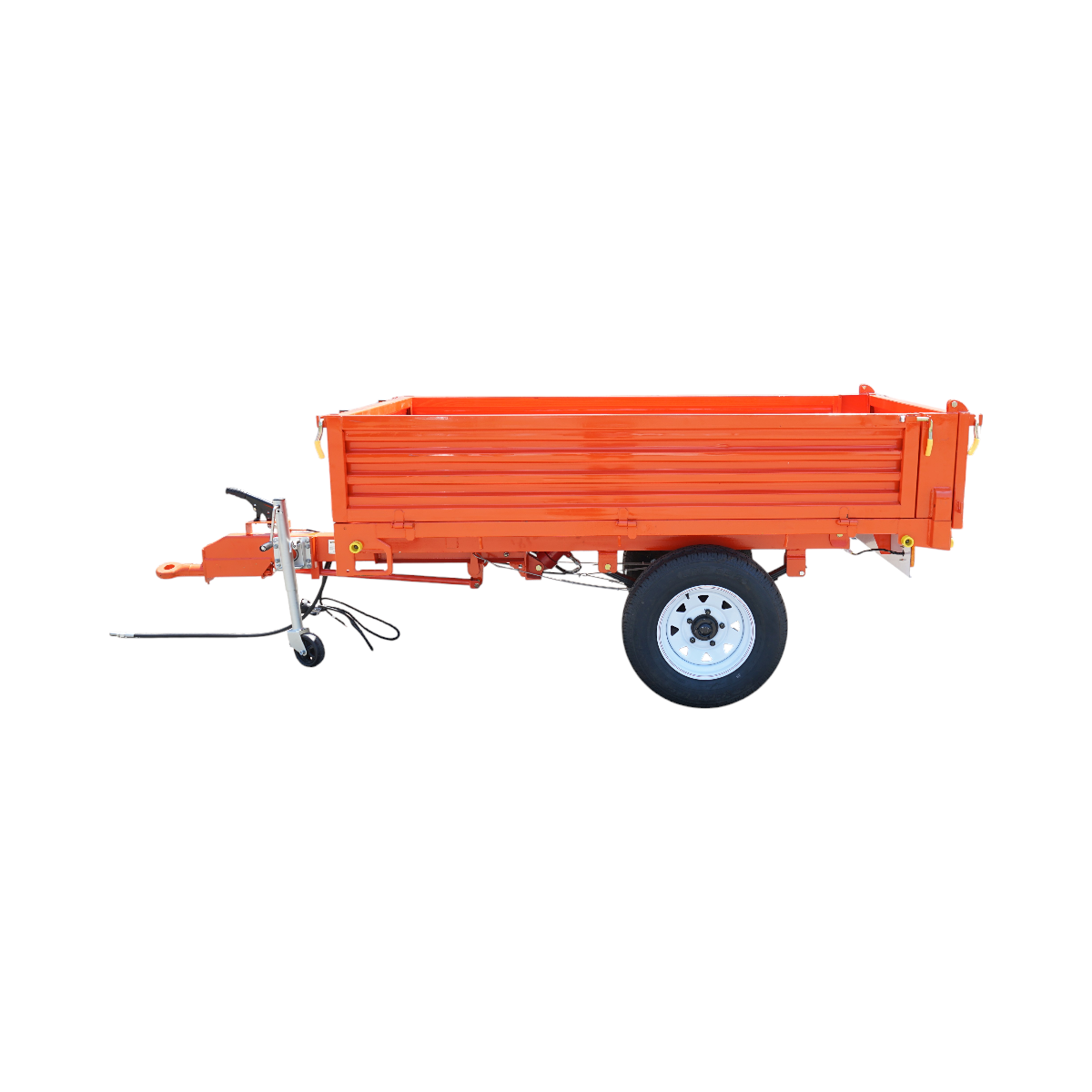 1.5T tipping trailer with electrical system, single axle, and 185R14 tires