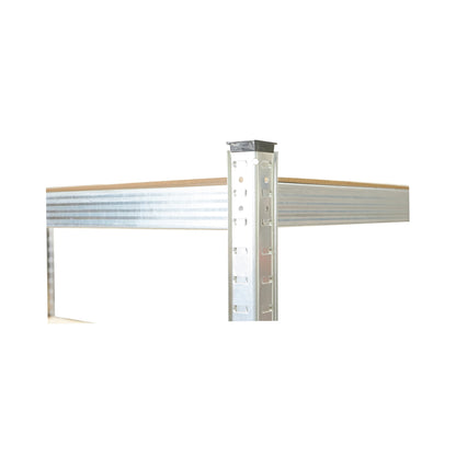 Metal shelf with 5 MDF shelves, 180x120x50cm, 300kg/shelf, assembly without screws, galvanized