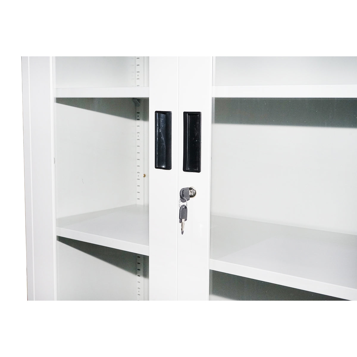 Metal cabinet with 2 glass doors and 2 secured solid doors 1900x900x400mm