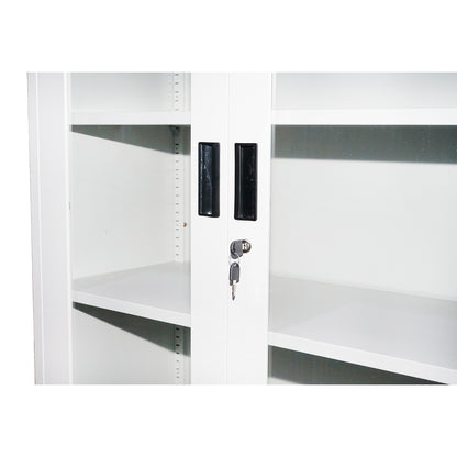 Metal cabinet with 2 glass doors and 2 secured solid doors 1900x900x400mm