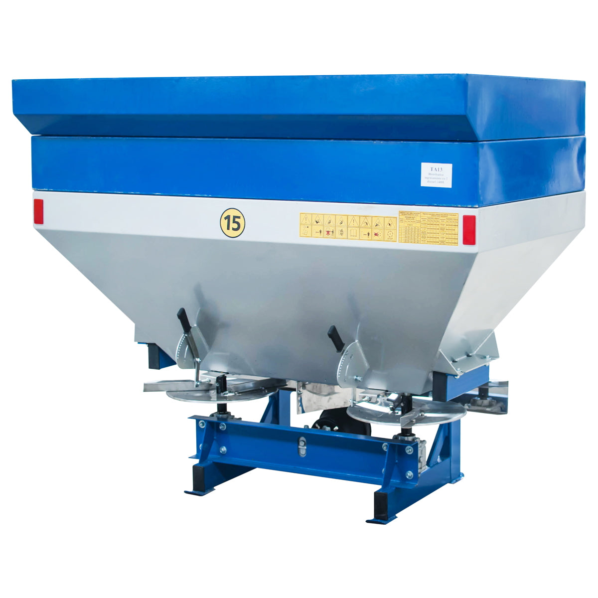 Fertilizer distributor with 2 discs, hopper capacity 1400L