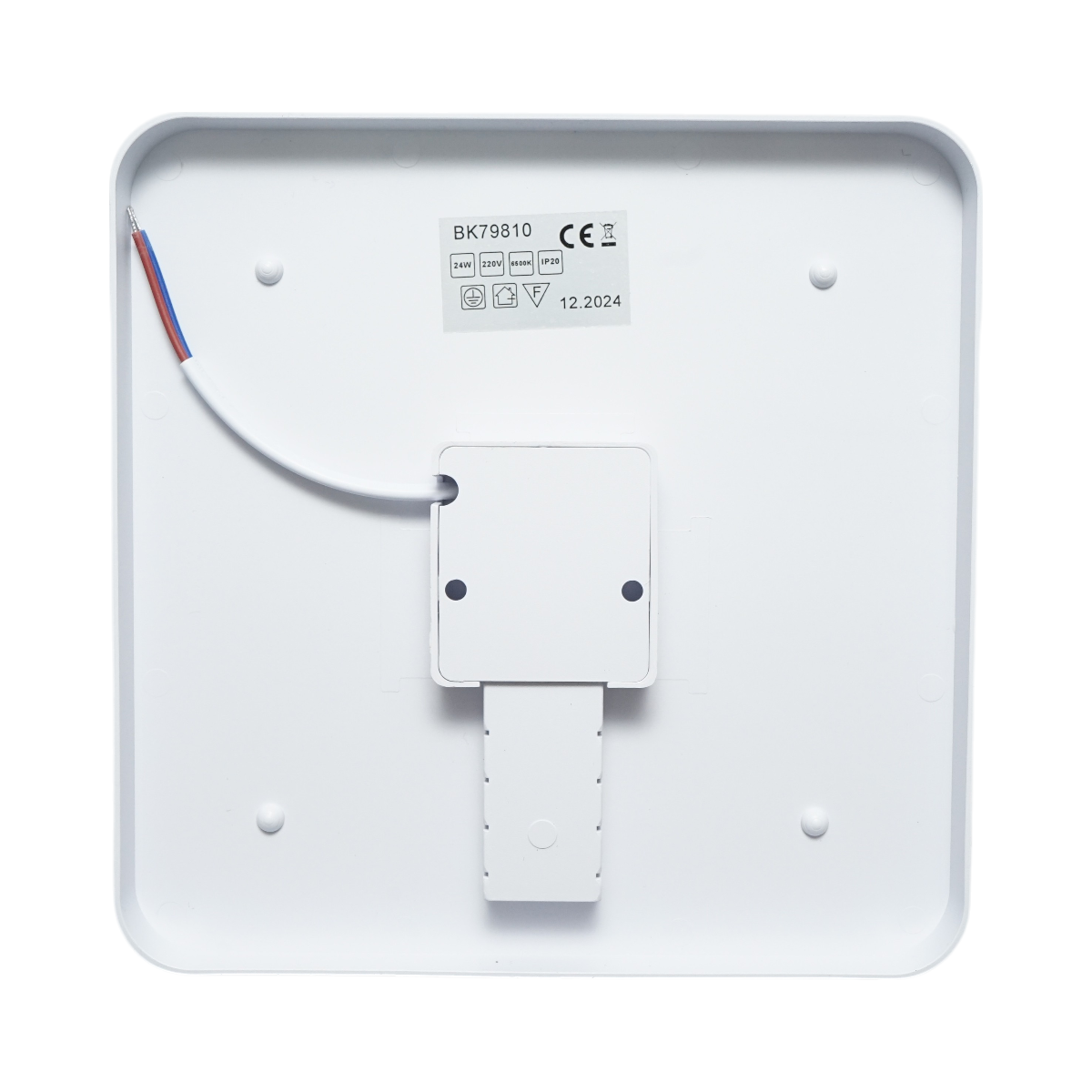 LED ceiling light 24W, 220V, cool light 6500K, square body 180x180x40mm IP20