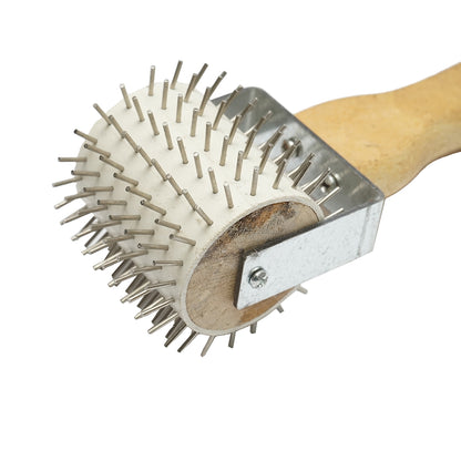 Stainless steel uncapper with wooden handle