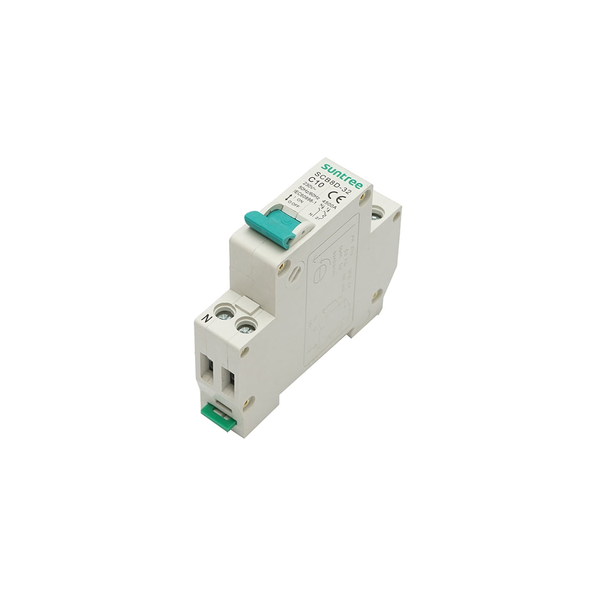 Bipolar automatic circuit breaker 1P+N, 10A, 4.5kA Suntree