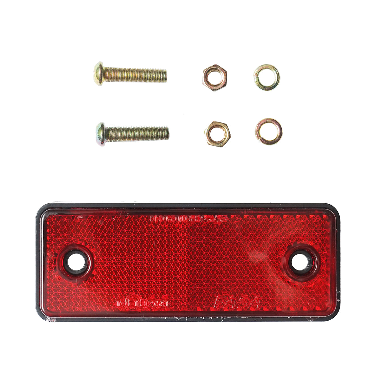 Red rectangular reflective lamp