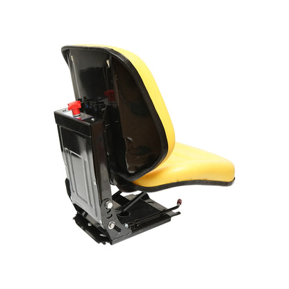 Universal yellow seat with triple adjustment and shock absorber for tractor U-445