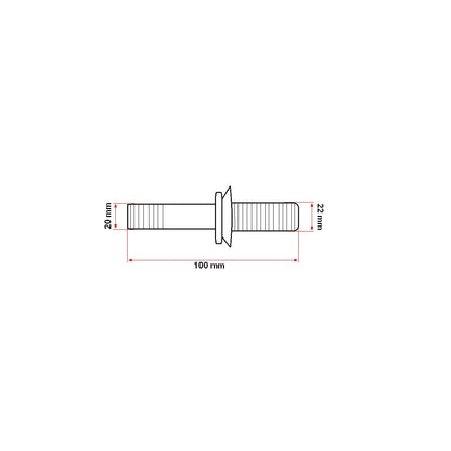 7 Ton trailer axle fi 20 equipped, Length 100mm