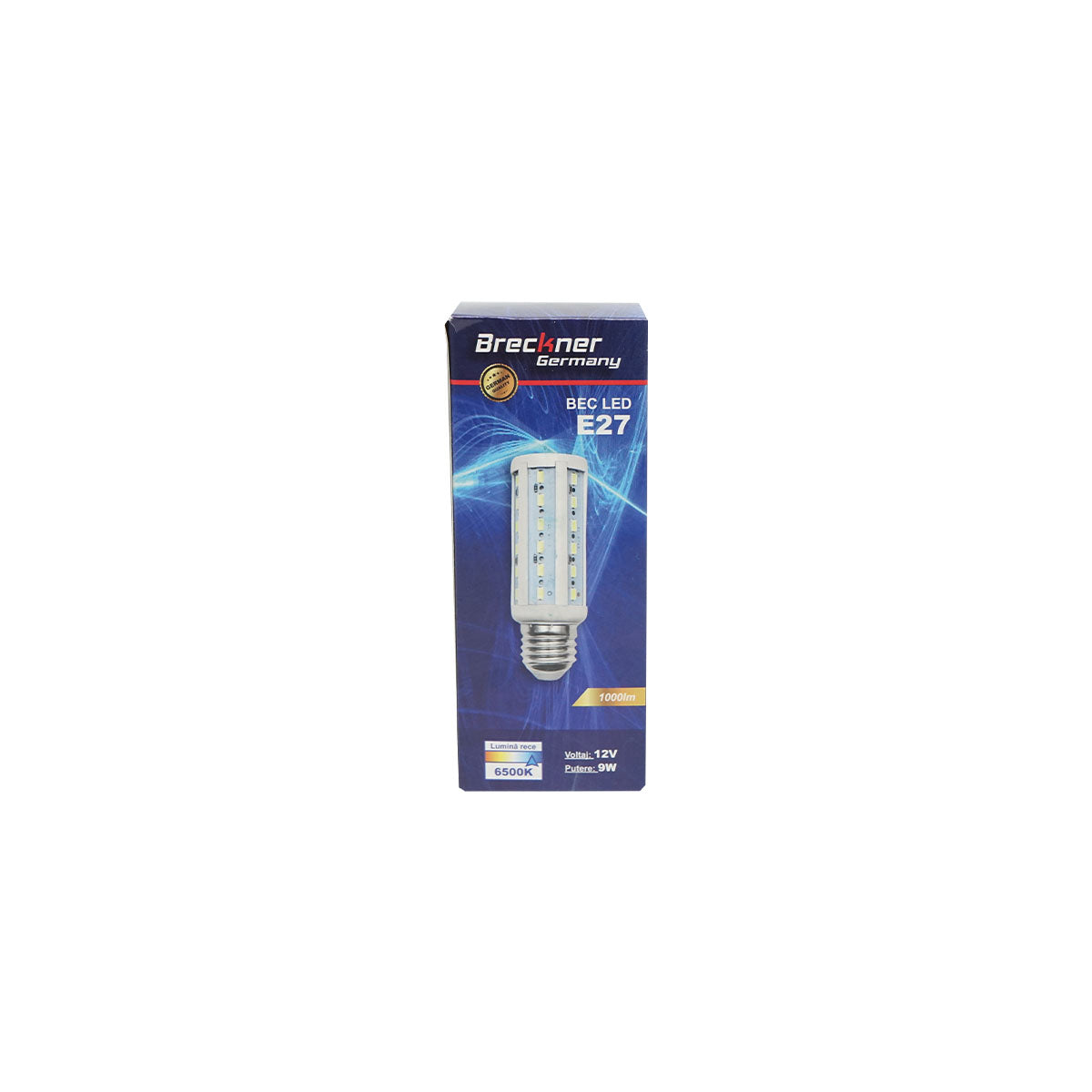 LED corn bulb E27, 9W, 12V cool light 6500K, 1000Lm Breckner Germany