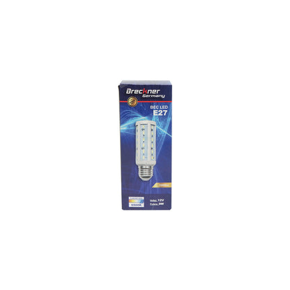LED corn bulb E27, 9W, 12V cool light 6500K, 1000Lm Breckner Germany