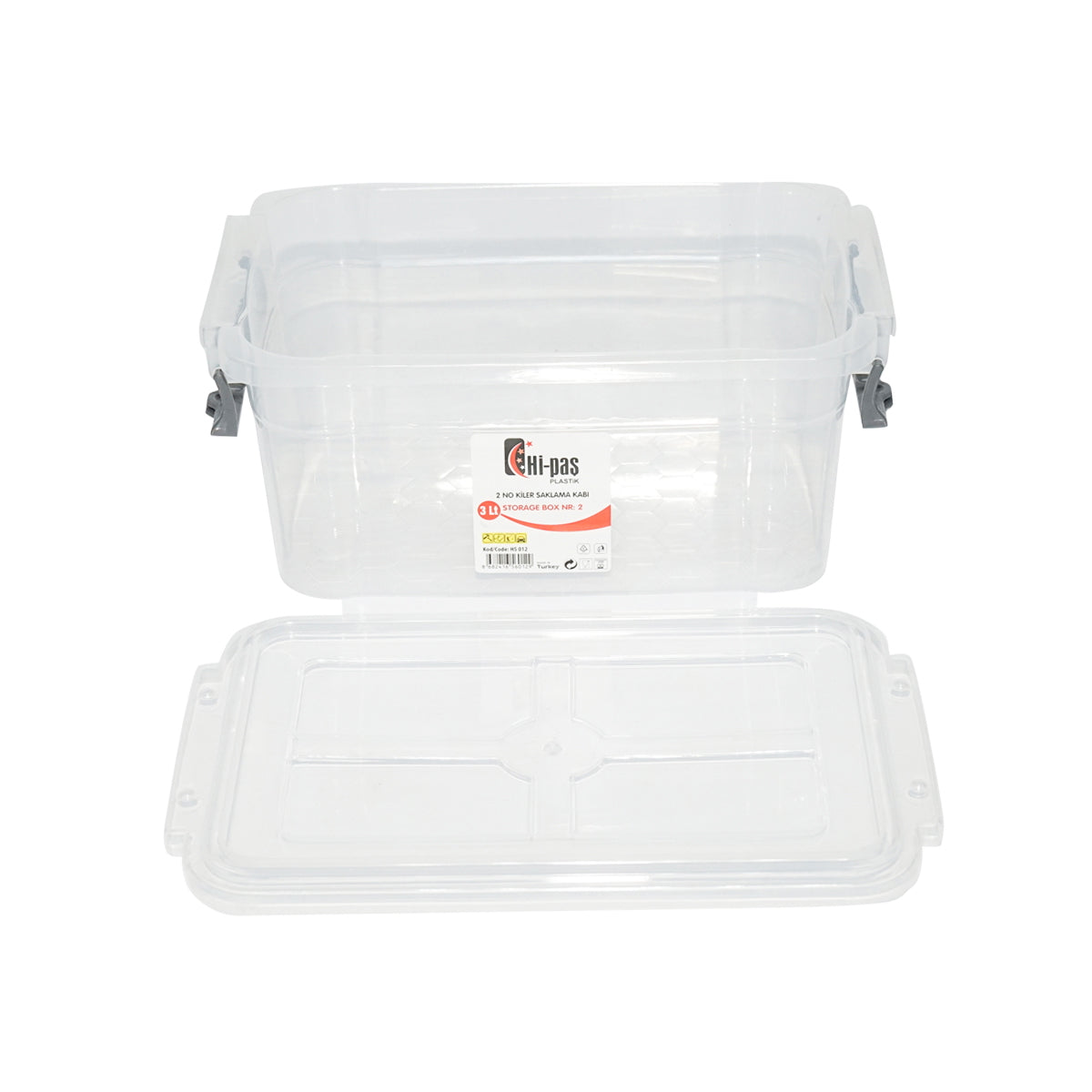 3L storage box with a transparent plastic lid 170x255x110mm Breckner Germany