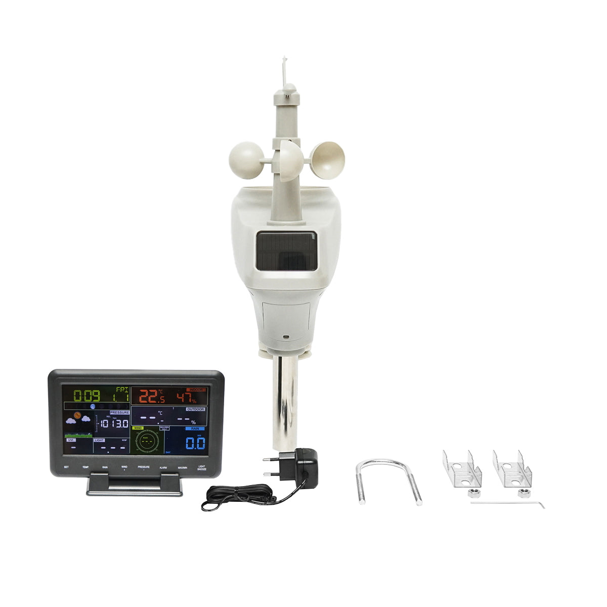 Professional WIFI weather station with UV index and lux meter, transmission distance in open field 100m
