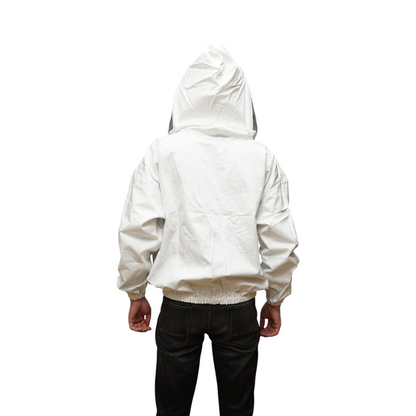 White beekeeping suit with hooded protective mask size XL