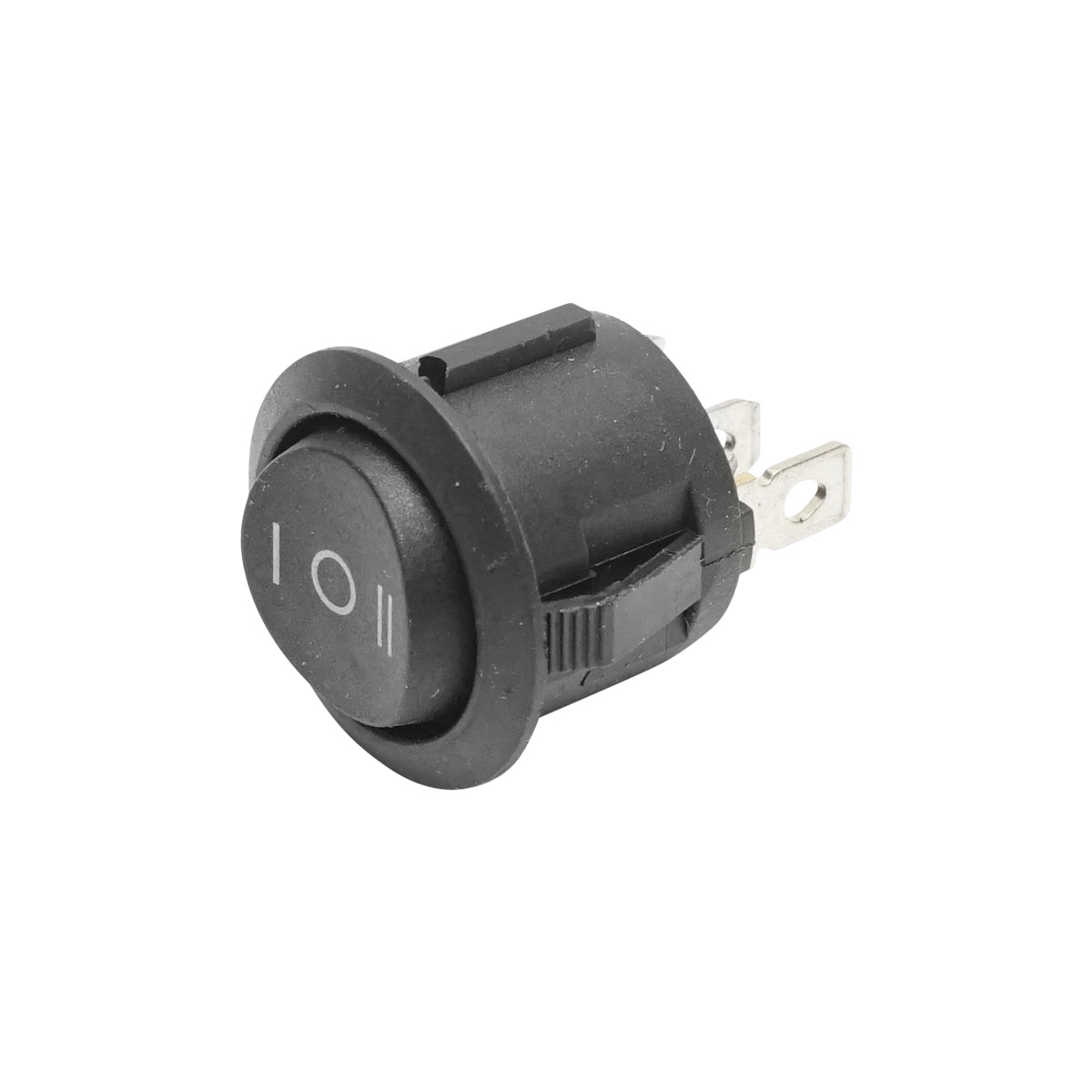 Universal round switch 3 pins fi 20mm with dead point ON-OFF-ON I-O-II 6A 250VAC/10A 125VAC