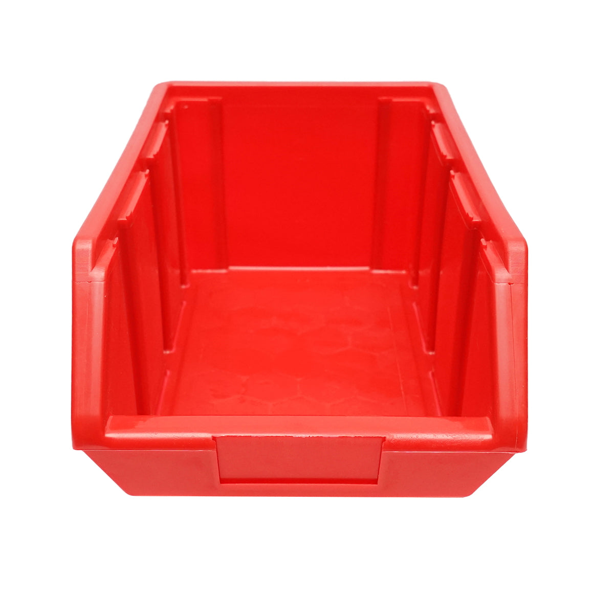 Red plastic storage box 175x317x148mm