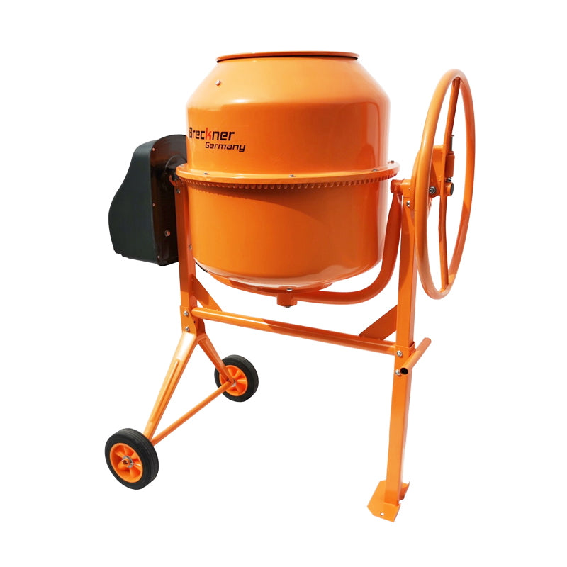 Concrete mixer 800W, bucket volume 200L, gear and crown made of cast iron, 58Kg Breckner Germany
