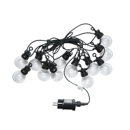 Outdoor LED lighting system with 12 sockets, 6m cable, 220V IP44 Breckner Germany