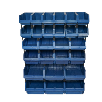 Stand with 26 boxes for storage / organization, blue plastic box, 1020x510x1350mm