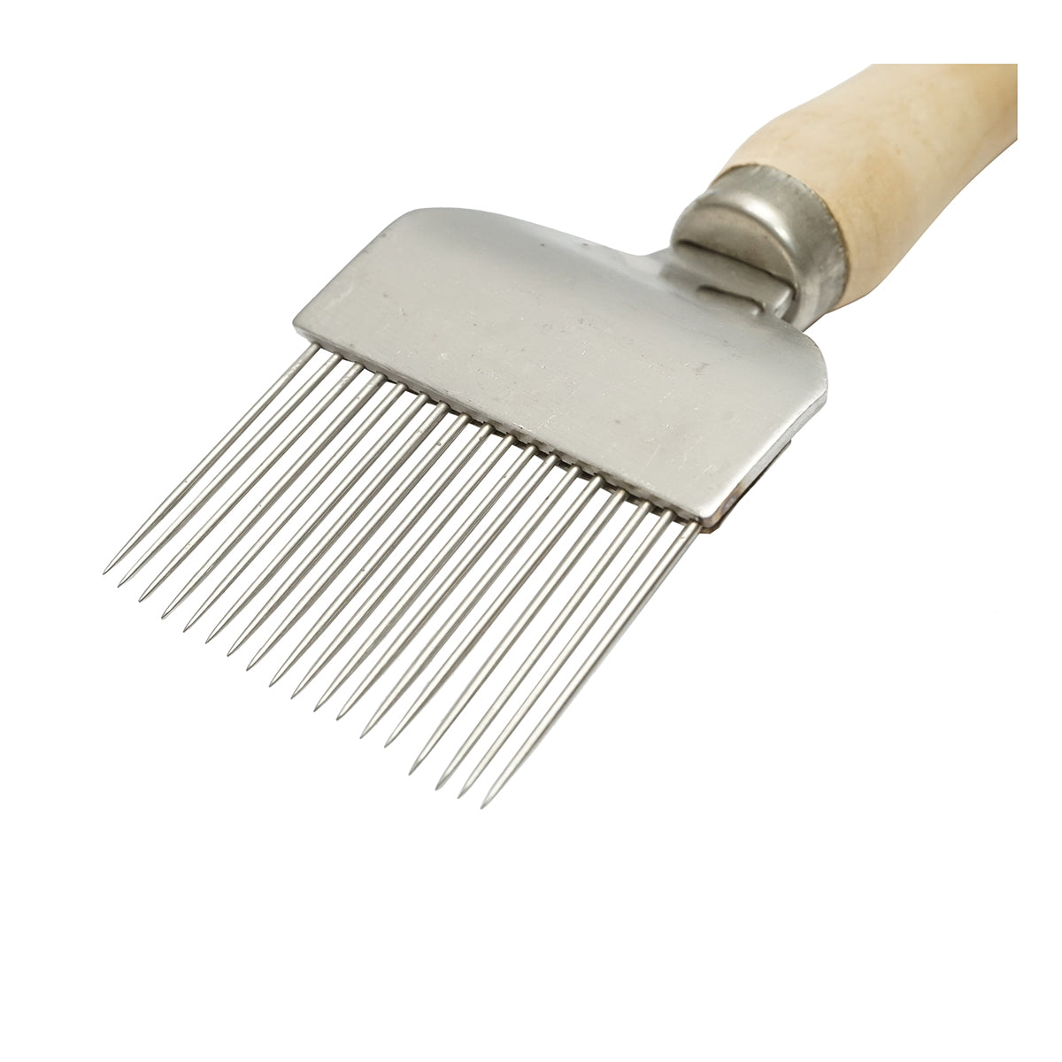 Stainless steel descaled fork with wooden handle 215mm