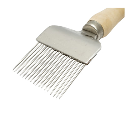 Stainless steel descaled fork with wooden handle 215mm
