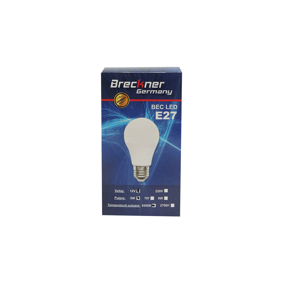 LED bulb 5W, 12V, E27 cool light 6500K, 450lm Breckner Germany