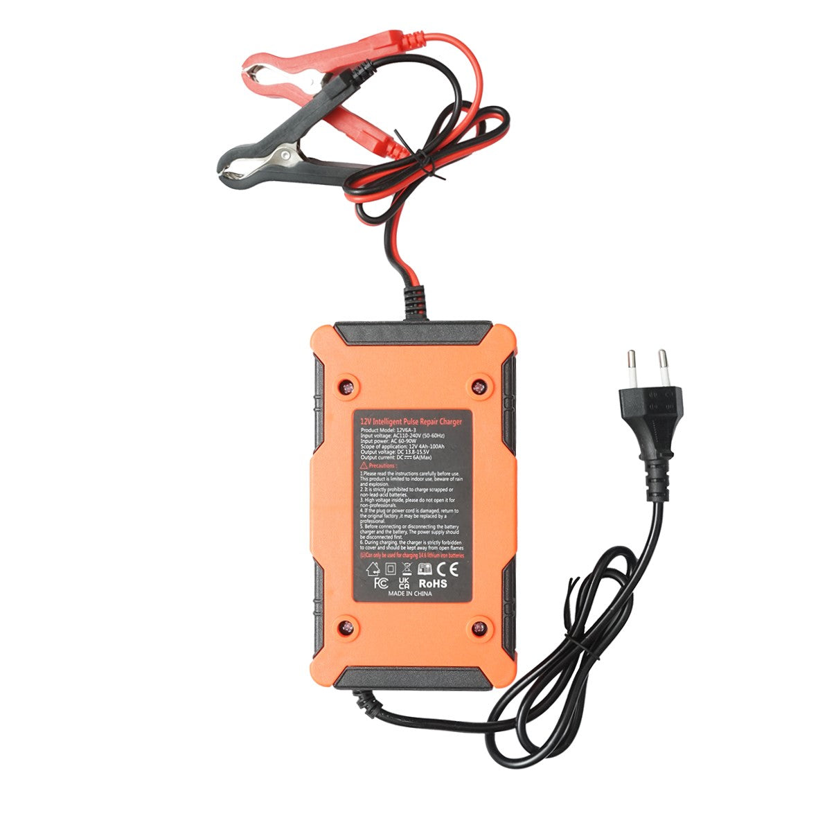 Charger, digital battery charger 12V, 6A lead acid, lithium 4-100Ah with smart repair function