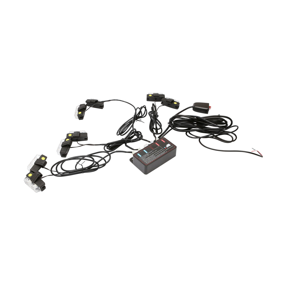 Set of 8 strobe lights with 2 LED lights, yellow light 12V Breckner Germany