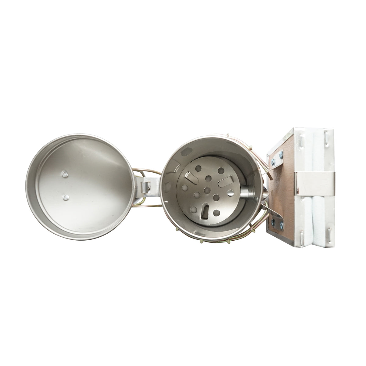 Stainless steel bee smoker with thermal shield cylinder and leather bellows 160mm