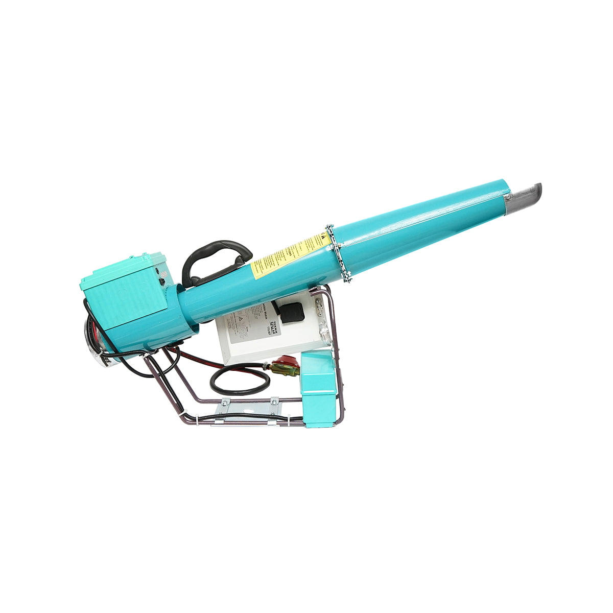 Electric bat with battery charged by solar panel, gas explosion to scare birds Breckner Germany