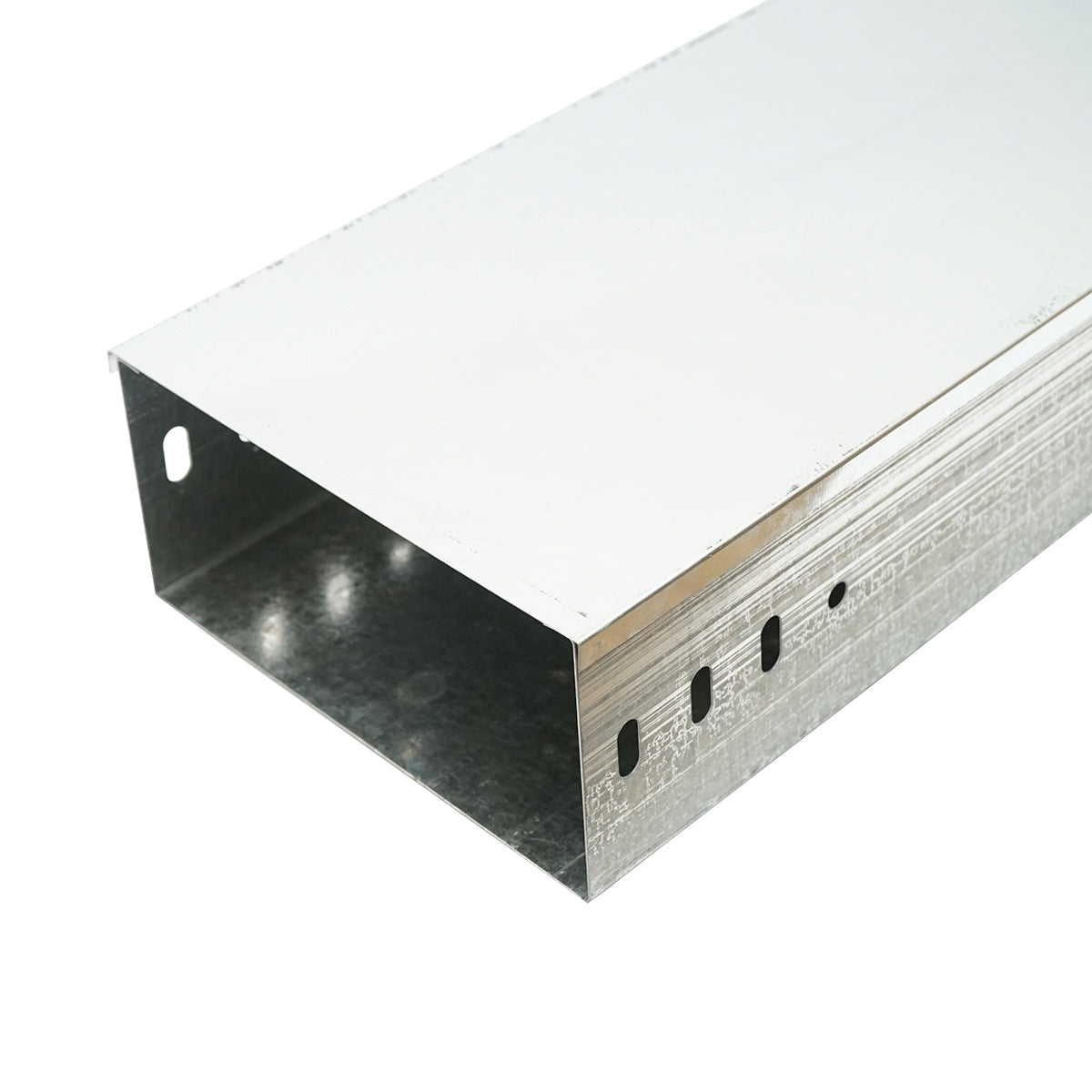 Non-perforated galvanized metal gutter 100x200x2000mm
