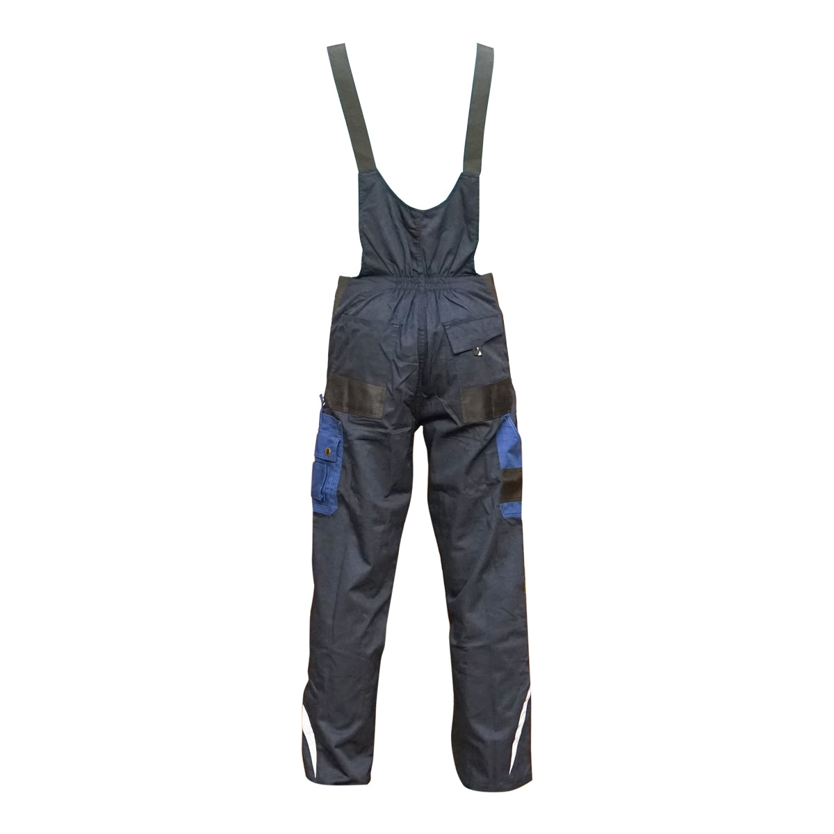 Work pants with bib, polyester and cotton overalls, navy blue, L Breckner Germany